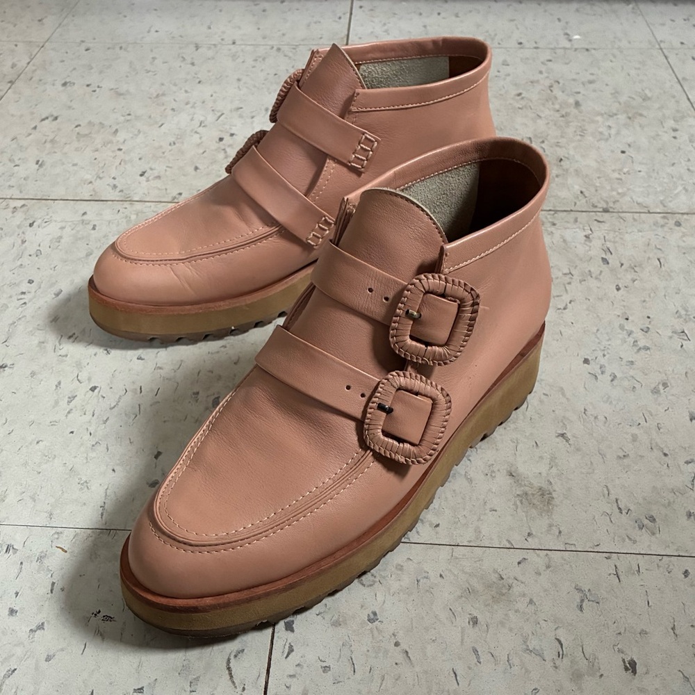 Beklina pink leather boots 9.5